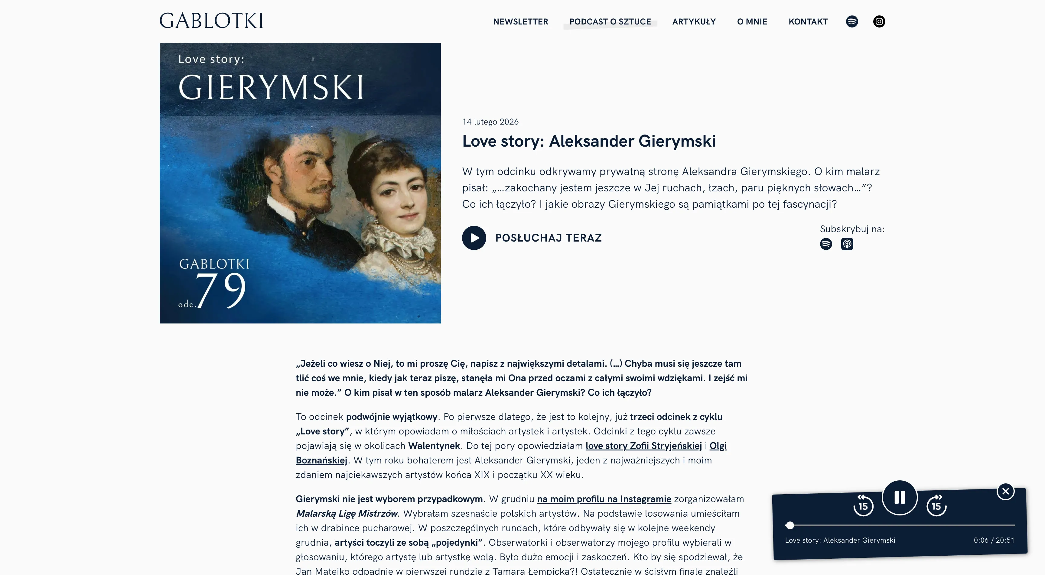 Gablotki website view 4